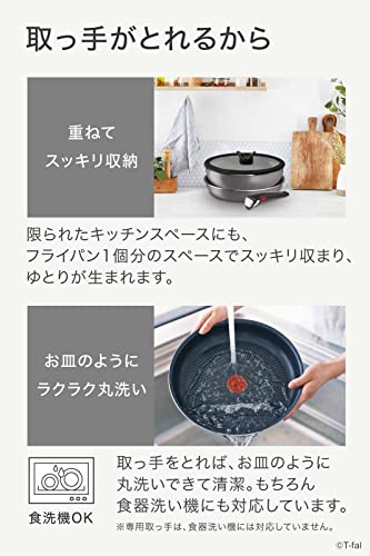 Tefal-Online-Exclusive-L16190-Handle-Removable-Frying-Pan-5-Piece-Set-Gas-Fire-Compatible-Ingenio-Neo-Phrase-Gray-Basic-Set-5-Non-Stick-Gray