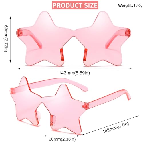 10 Pack Star Sunglasses Colorful Rimless Transparent fun sunglasses for Party Costumes Cosplay3