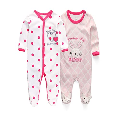 Image of MAMIMAKA Baby and Toddler Footed One-Piece Romper Jumpsuit Cotton Baby Clothes Play Infant Girls Boys Newborn Outfits