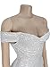 Owzwz Off Shoulder Sequin Evening Gowns for Women Prom, Gala, Wedding Guest & Evening Party/Mermaid Formal Dresses with Side Slit,Sweetheart Neckline (Silver,XXL,WLF01)