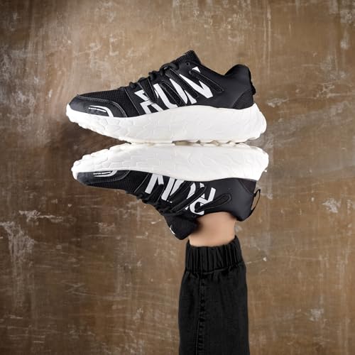 Image of Kraasa Men's Lace Up Running Shoes Comfortable Ultra Light Breathable Non Slip Walking Shoes Casual Fashion Sneakers