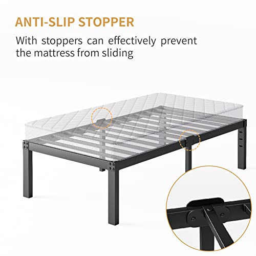 Gdduck 18 Inch Twin Bed Frame Metal Platform Bed Frame With Storage，Sturdy Steel Frame No Box Spring Needed,Black Frame Heavy Duty Noise-Free,Easy Assembly，Support Up To 2500Lbs #TOP2