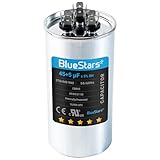 [UL Certified] BlueStars 45+5 uF 45/5 MFD 370V or 440V AC Dual Circular Run Start Capacitor CBB65 50/60 Hz - Fit Air Conditioner Motor Run or Fan Start or Condenser Straight, Replace 97F9895 Z97F995