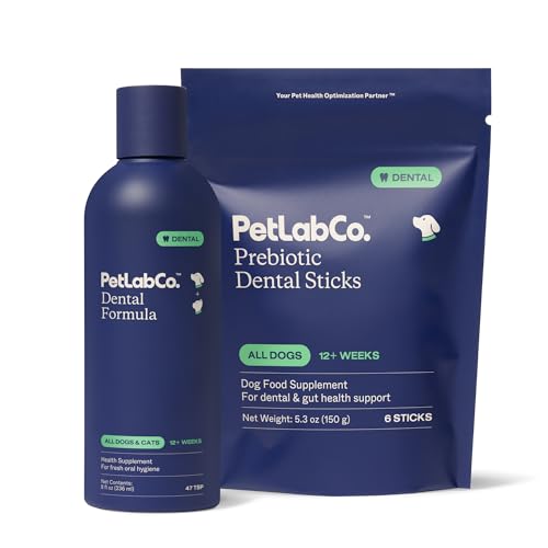 PetLab Co. Fresh Breath Bundle: Dog Dental Formula Targets Tartar & Promotes Fresh Breath & Dental Sticks for Dogs' Periodontal Tissue Health, & Inulin for Digestive Help 6 Pack