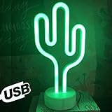 AIZESI Cactus Neon Lamp Cactus Kids Gifts,Cactus Neon Signs,Cactus Light Decor Cactus Home Party Decorative Lights for Birthday Party,Kids Room,Living Room,Wedding Party Decor(Cactus Green,Holder) ¡­