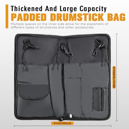 image for EASTROCK Drumsticks Bag Holder Thickened Large Capacity Drum Sticks Ba