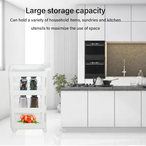 Carrinho de Armazenamento Giratório Com Rodas, Grande Capacidade, Multifuncional, Mobilidade Conveni