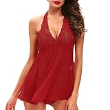 SANFASHION Noel Sexy sous-vêtements Féminins Dentelle Nounours Cou Suspendu Lingerie érotique Produits pour Adultes Jouets Sexuels