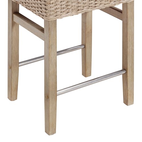 Nathan-James-Harvey-Rattan-Bar-Stool-Bohemian-Counter-Height-Stool-with-Woven-Seagrass-Seat-Solid-Wood-Legs-and-Metal-Footrest-SeagrassBrushed-Gray-Set-of-2 Nathan James Harvey Rattan Bar Stool Bohemian Counter Height Stool with Woven Seagrass Seat Solid Wood Legs and Metal Footrest SeagrassBrushed Gray Set of 2