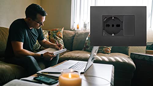 VIMAR 19210.USB Arké Socket 2 Modules SICURY 2P+T 16A 250V Universal Italian Standard P40 and USB Output Type C 5V and 3A for Fast Charging Grey - Image 2