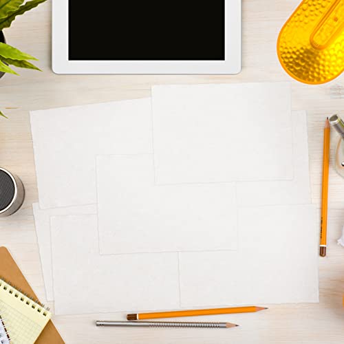 Sherr 100 Pack Handmade Deckle Edge Paper Loose Leaf Cotton Paper Sheets Textured Mixed Media Paper For Watercolor Crafts, 100 Gsm Ivory White (A6 Size) #TOP5