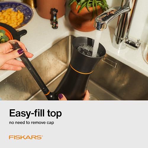 Image of Fiskars Indoor Watering Can,Long Reach Spout for Precision Hydration on House Plants,Flowers&Garden,Anti-Drip Nozzle with Translucent Volume Markings,Ergonomic Recycled Plastic Body,40 oz,(Pack of 4)