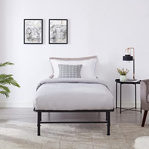 Naomi Home Foldable Metal Platform Bed Frame With Tool Free Setup, Twin Bed Frame, 14 Inches High, Platform Bed Frame Twin Size, Twin Bed Frame No Box Spring Needed, Black #TOP3