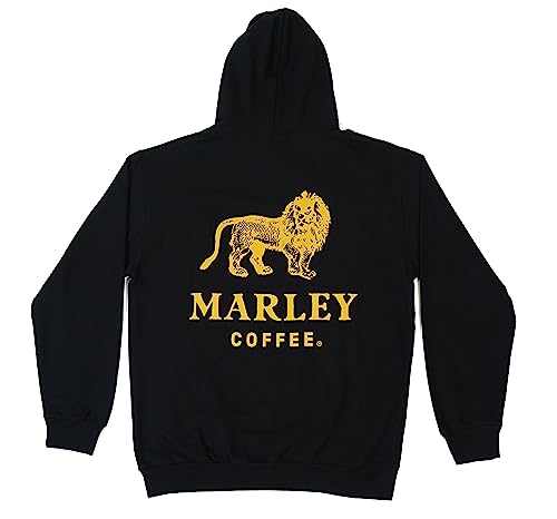 Image of Marley Coffee Hoodie Pullover - Unisex Medium Size - From The Marley Family - Official Merch - 70% Cotton - For Men and Women UK - Hooded Top Hoody Black