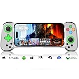 arVin Wireless Gaming Controller for iPhone, Android with Phone CASE Support & Green Light, Bluetooth Gamepad for iPhone/iPad/Samsung/Tablet/Switch/PS4/PC, Call of Duty Mobile, Genshin Impact, Diablo