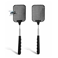 2X Fliegenklatsche XXL 75 cm ausziehbar - Insektenklatsche mit Teleskop für Fliegen & Insekten - Fliegenfänger & Insektenfänger als Fliegenschutz