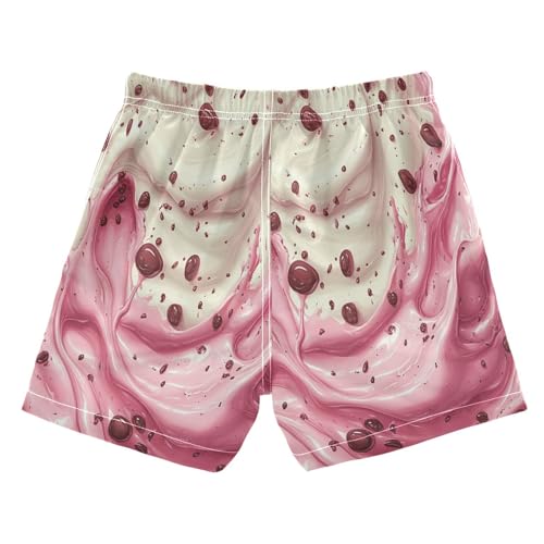 Boccsty Pink White Ice Cream Boys Swim Trunks Baby Kids Swimwear Summer Toddler Beach Board Shorts 2T2