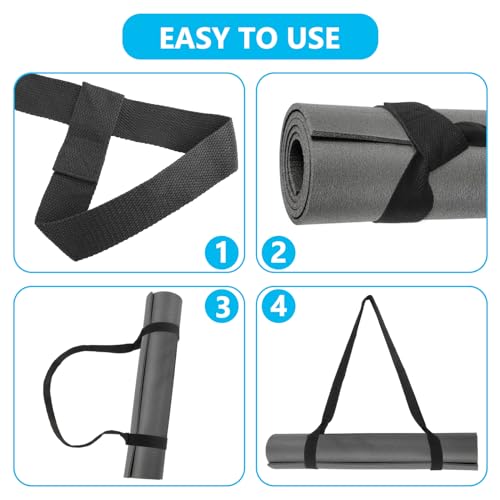 Prasacco 2 Pack Yoga Mat Strap Adjustable Yoga Mat Holder Large Yoga Mat Carrier Yoga Pad Strap Multi-Purpose Yoga Mat Sling - Image 5