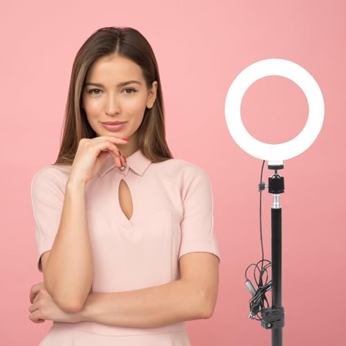 Lumière d'appoint 16 cm pour visioconférence avec trépied de bureau ajustable