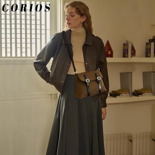 Messenger Bag for Men&Women Travel College Unisex Crossbody Suede Shoulder 12.9 Inch Tablet Satchel Expandable2