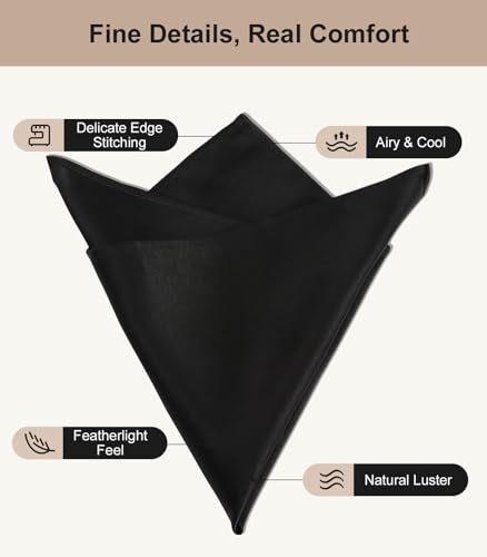 Image of DAISYSILK Pocket Squares for Men, 100% Mulberry Silk Pocket Square, Luxury Men's Pocket Square for Suits & Tuxedos