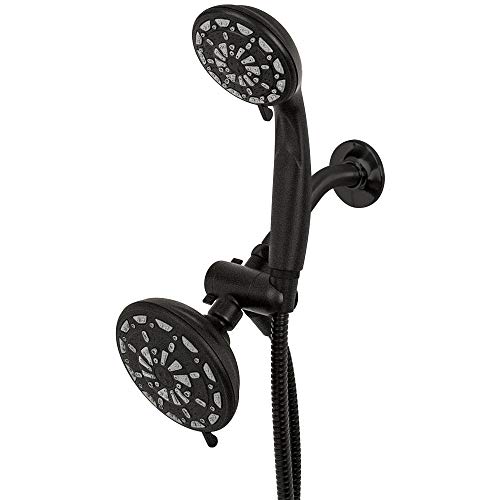 Waxman Serene Premium Fixed Shower Head with Handheld Attachment and 6 Spray Settings, Matte Black (1 Pack) -  8336523