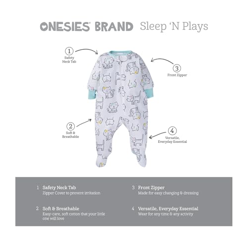 Image of ONESIES Brand Baby Boys Sleepers 4-Pack Footies and Toddler Set