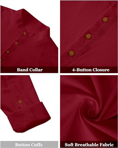 Image of Zombom Combo of Men's Casual Solid Cotton Polyester Blend Full Sleeve Straight Kurta Shirt (Pack of 2)