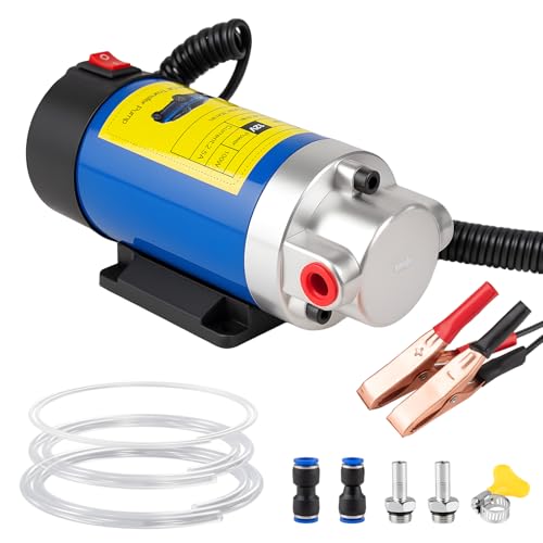 12V 100W Oil Extractor Pump Engine Oil Extractor for Oil Change Electric Fluid Transfer Pump Fast Self-Priming Pump for Motor Oil Gear Oil and ATF Fit Car Mower Boat Motorcycle