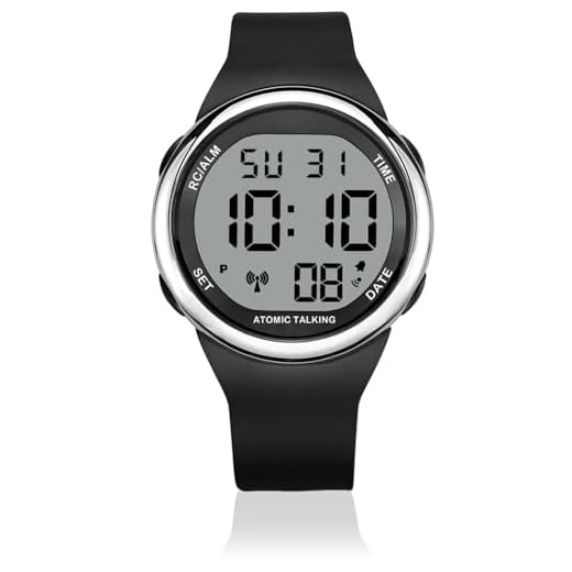 Maujoy American English Accent Atomic Men's Talking Watch, LCD Digital Talking Watch with Leather Strap is The Perfect Gift for The Elderly or Those with Low Vision