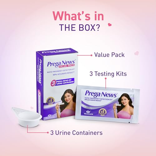 Image of Prega News Value Pack One Step Urine HCG Pregnancy Test Kit Device - Pack of 3 Test Kits | 99% Accurate Results in 5 Mins| India's No 1 Pregnancy Kit x 2