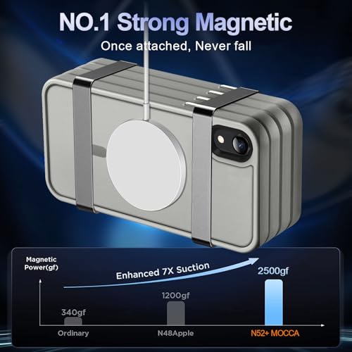 Image of MOCCA Magnetic Shockproof for iPhone XR Case,Titanium Gray | 10ft Drop Tested | Compatible with MagSafe | Anti-Slip Matte Finish | Raised Camera & Screen Lip | Ultra-Slim Design