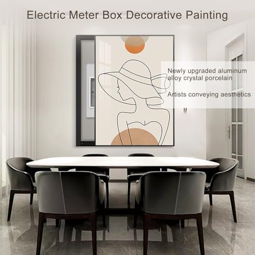 Decorative Electrical Breaker Box Cover - Wall-Mounted Distribution Panel Art (Blue, 50x70cm/19.6x27.5in) - Stylish Home Decor for Electrical Panels