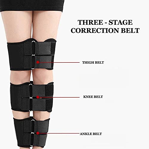 Ceinture de correction de type de jambe noire réglable pour genoux cagneux - 5
