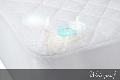 Crib Mattress Protector Cover - Comfortable, Breathable And Waterproof Bamboo Material. Keep The Crib Mattress Clean And Protected And Give Your Baby A Cozy Restful Sleep. Machine And Dryer Friendly. #TOP3