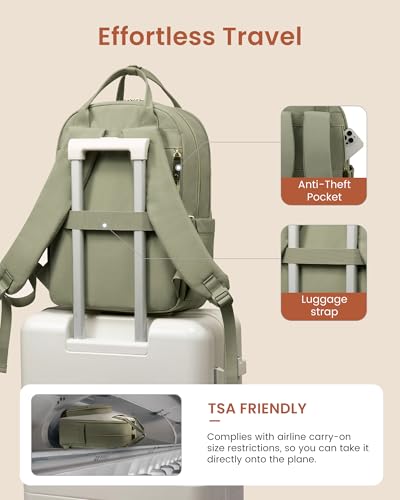 Image of LOVEVOOK Laptop Backpack for Women, Travel Backpacks Work Anti-Theft Bag, Backpack Purse, Conputer bags with USB, Waterproof