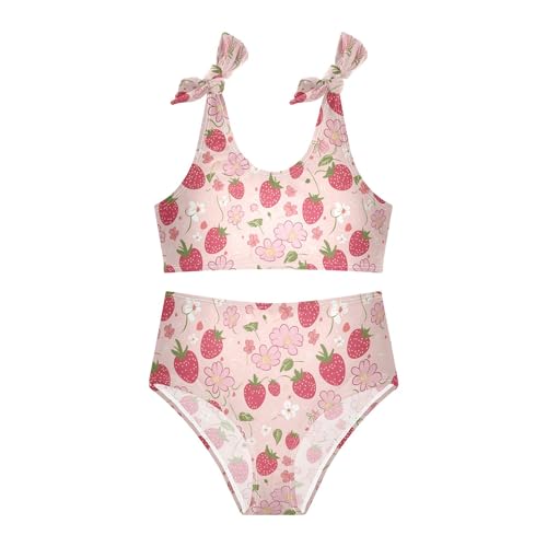 Image of Girls Tankini Swimsuit Bathing Suit Two Piece Bikini Summer Beach Swimwear with Adjustable Strap 3-12 Years