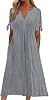 Yaoeye Vestidos Maxi para Mujer 2025, Control de Abdomen, Modernos, Manga Corta, Bohemios, con Ojalillos, Casuales, para Playa y Vacaciones de Verano 7