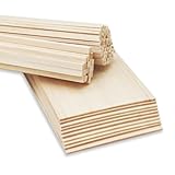 Barsha Space Premium Balsa Wood Craft Kit - 10 Unfinished Sheets (4x6in, 5mm) + 140 Sticks (1/8 & 1/4in...