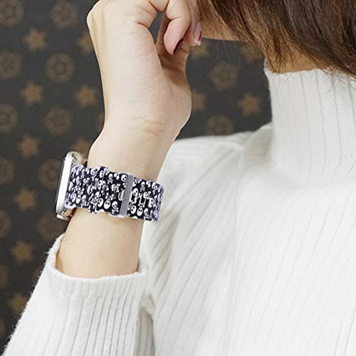 NICERIO Compatível com Garmin Fenix 5 Pulseiras Halloween Silicone Caveira Padrão Remoção Rápida Pul