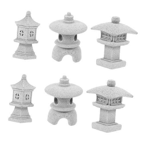 Lanternes décoratives en grès extérieur intérieur lot de 4 modèles miniatures POPETPOP