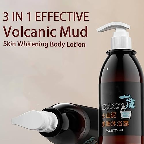 Halpilt Lifusha Volcanic Mud Body Wash Whitening, 3 In 1 Effective Volcanic Mud Skin Whitening Body Lotion, Volcanic Mud Body Wash, Lifusha Body Wash, Volcanic Mud Skin Whitening Body Lotion (2Pcs) #TOP1