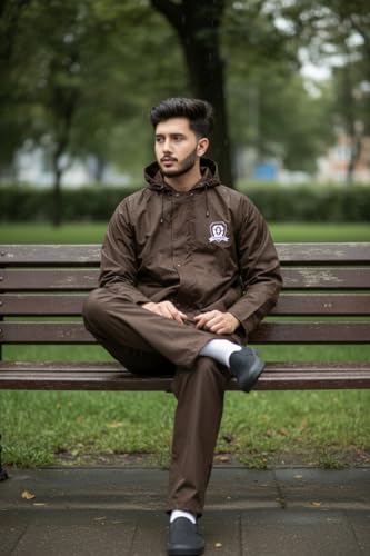 Image of Men's Waterproof Raincoat with Hood | All-Season Lightweight Rain Wear for Bike Riding, Travel & Outdoor Use | Full Sleeve Windproof Rain Jacket for Men