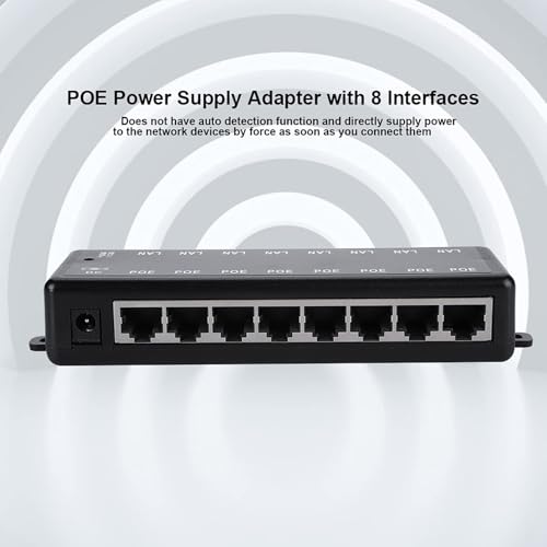 Cyrank POE Adapter, Switch Inyector POE de 8 Puertos 12V-48V para Red con Suministro Directo miniatura 3