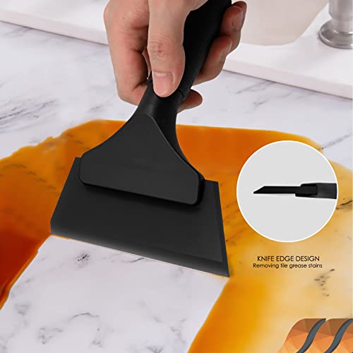 EHDIS Small Squeegee 5 inch Rubber Window Tint Windshield Scraper for Car,Glass, Mirror, Shower, Door,Bathroom Cleaning (Black, 2) by EHDIS - Used condition - Image 3
