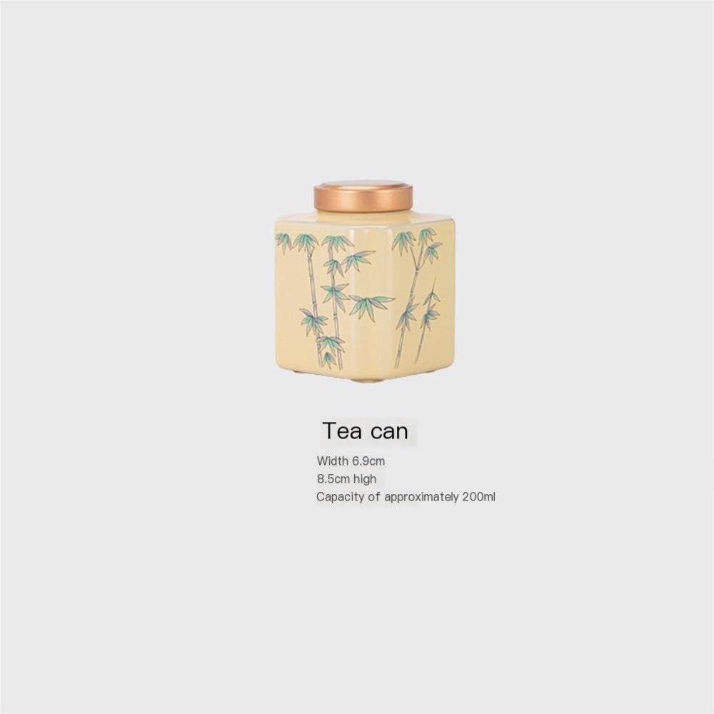 Tarros de Té Tarro de almacenamiento de té beige a granel, tarro de cerámica sellado, recipiente de almacenamiento for el hogar, tarro de almacenamiento de té, pequeño almacén de té Recipientes para G