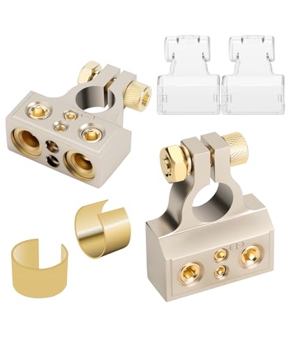 Bates- Battery Terminal Connectors, 2 Pack, 0/2/4/6/8/10 AWG Terminals, Car Battery Terminal, Top Post Multiple Marine, Long Lasting, Easy to Install