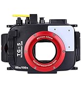 Mugast Underwater Housing for Olympus TG5, 60m/195ft Waterproof Camera Case, Diving Cover Protect...