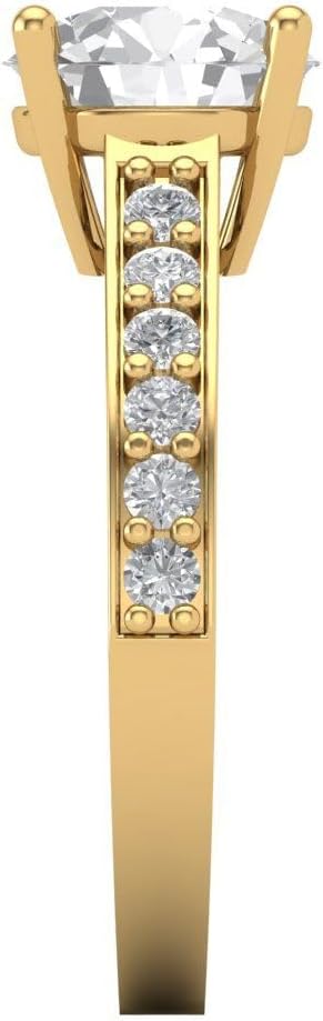 Clara Pucci 14K Solid Gold Engagement Ring for Women | 2.3 cttw Moissanite