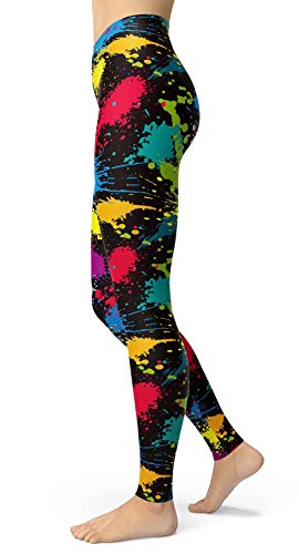 Image of sissycos Women's 80s Leggings Neon Artistic Splash Printed Pants